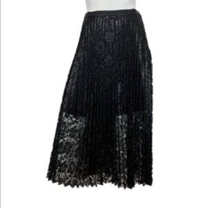 Free people black mesh pleaded skirt size 12